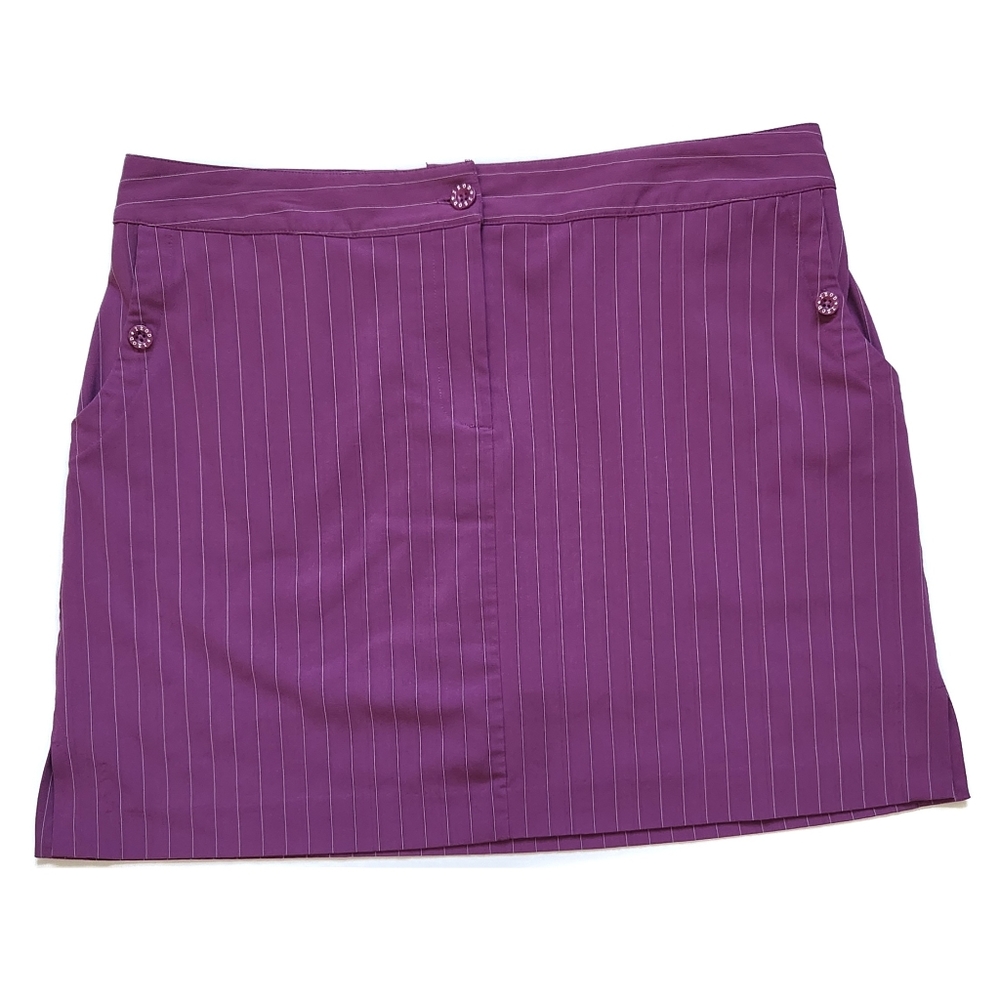 Izod XFG Stretch Golf Skort Purple with White Pinstripes Size 14